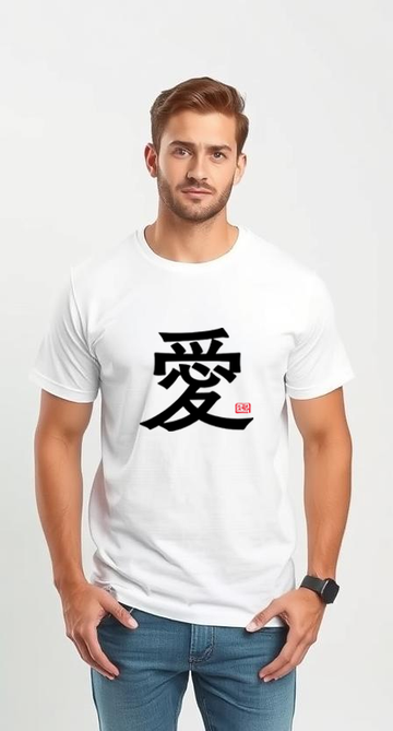 T-Shirt Kanji Ai Design White