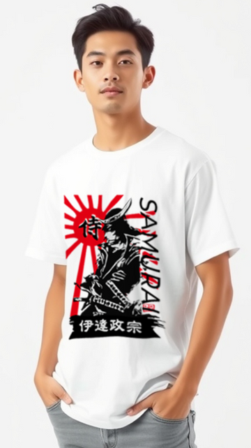 T-Shirt Samurai Design White
