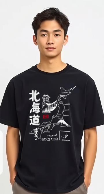 T-Shirt Yokoso Hokkaido Design Black